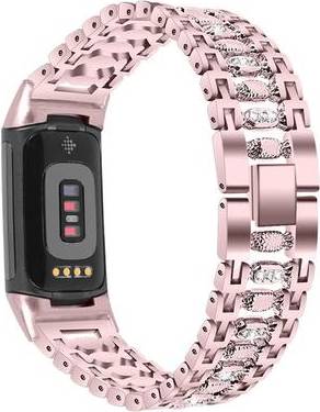 Fitbit Charge 5 Rhinestone Watch Strap Rose Pink
