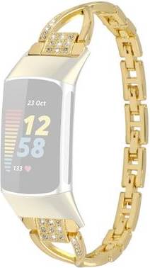 Fitbit Charge 5 Rhinestone Metal Strap Gold
