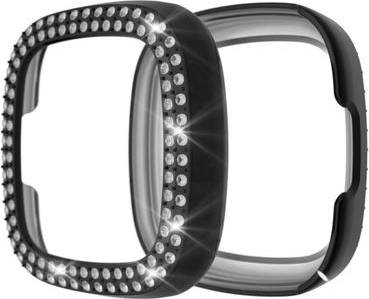 Fitbit Versa 3 Sense Dual-Row Rhinestone Frame Black