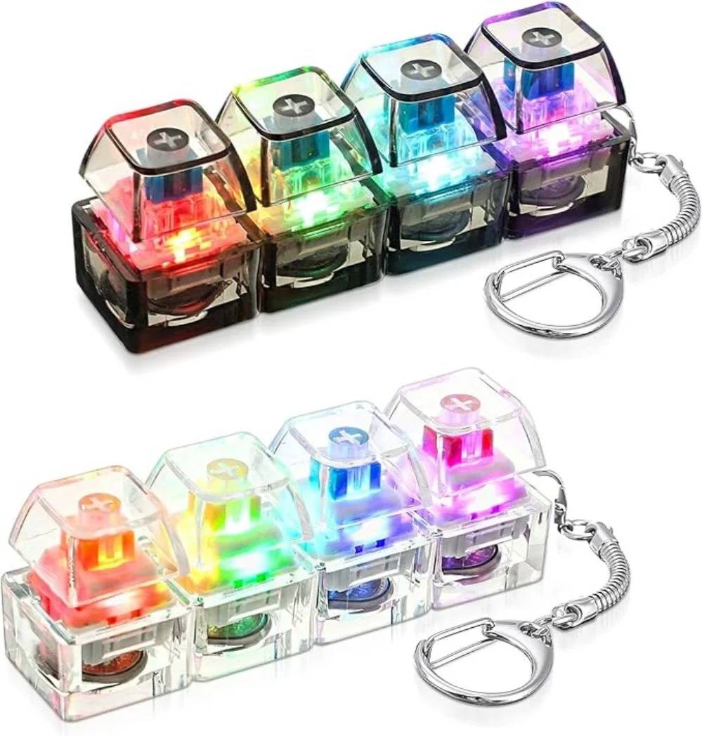 LED Keyboard Keychain Crystal Clicker