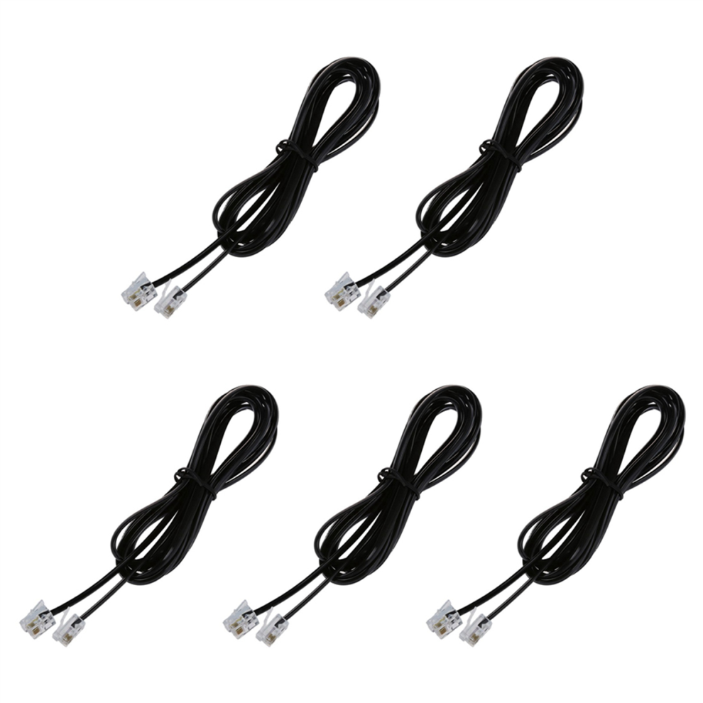 5X RJ11 6P4C Telefonkabel ADSL Modem 2 Meter