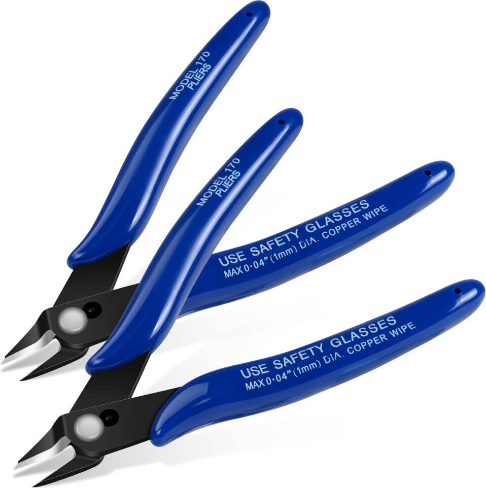 Ainiv 2PCS Micro Wire Cutter Spring-Loaded Pliers