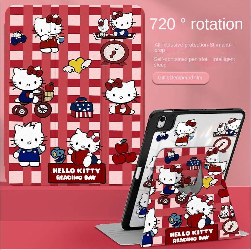 Ipad 9 generation Rotating Protective Cover Hello Kitty 11 Inch