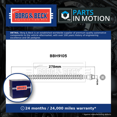Brake Hose For Mg Mg6 1.8 Rear Inner