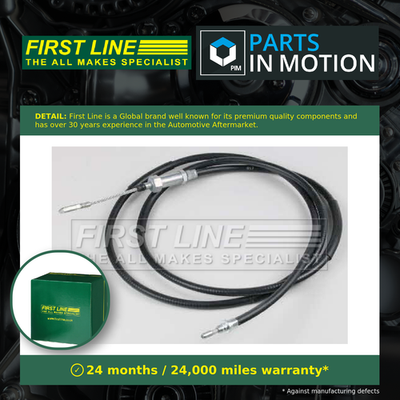 First Line Handbrake Cable For Fiat Ducato 250 3.0 Rear Left