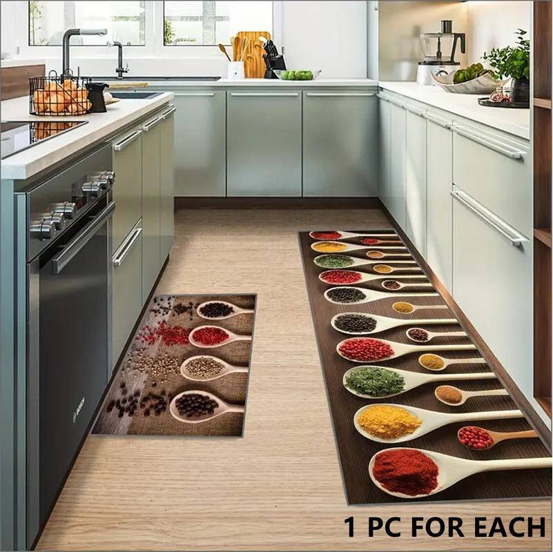 Large kitchen rugs Kitchen Spice Pattern Large Rug 19.7 x 59 cm
