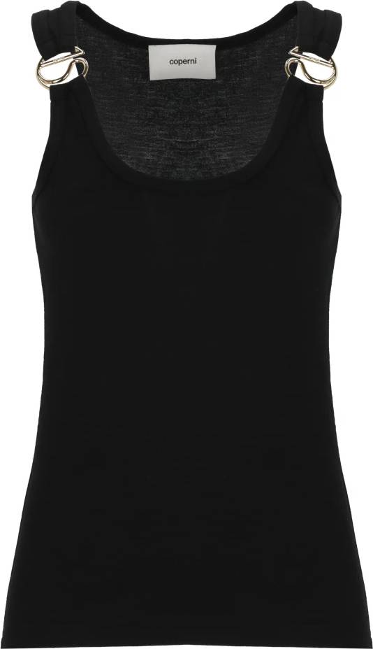 Coperni Let Let Logo Tank Top Bomuld - Sort