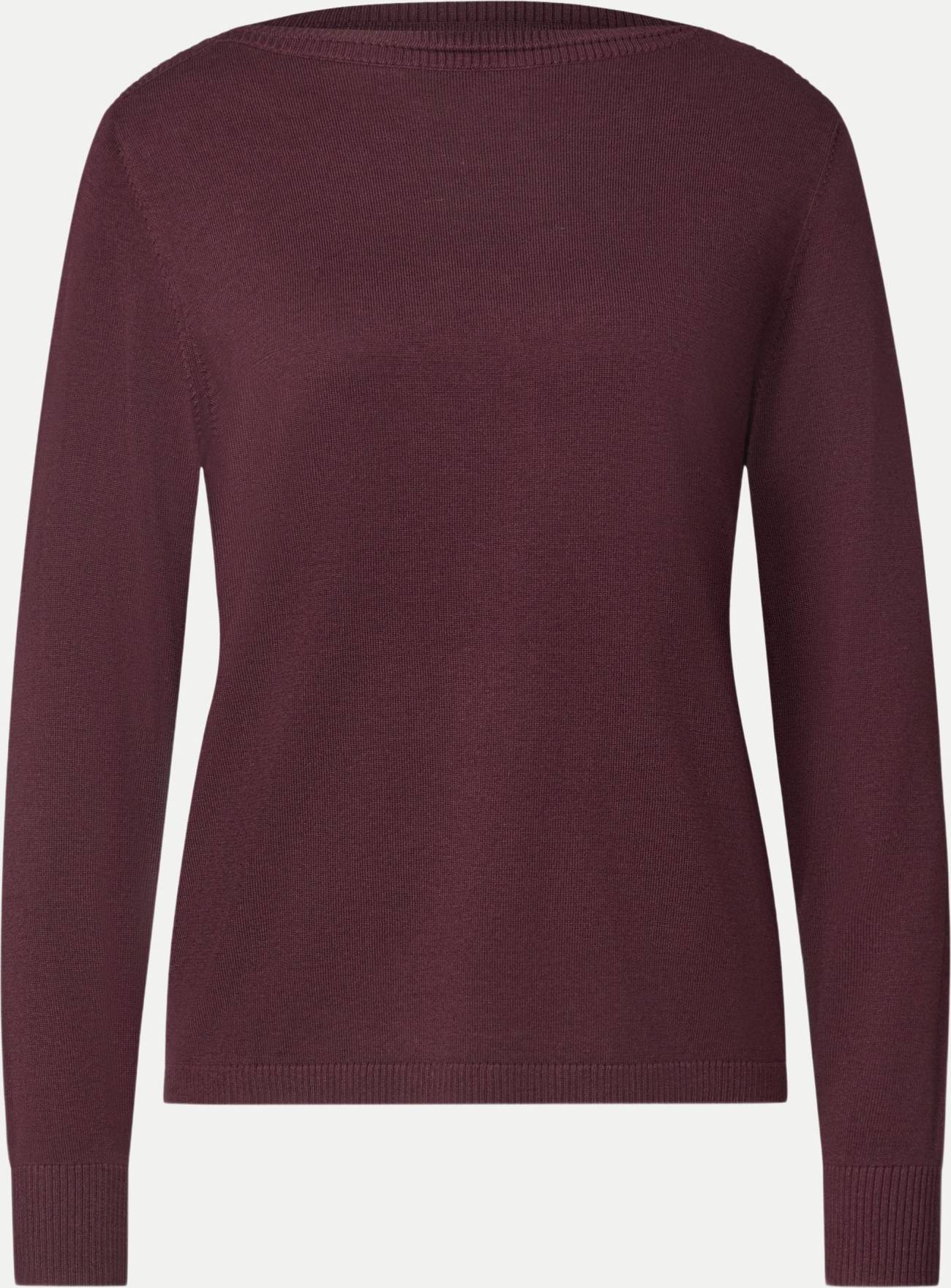 Street One Basic Pullover Mit U-Boot Ausschnitt - Rustic Rouge