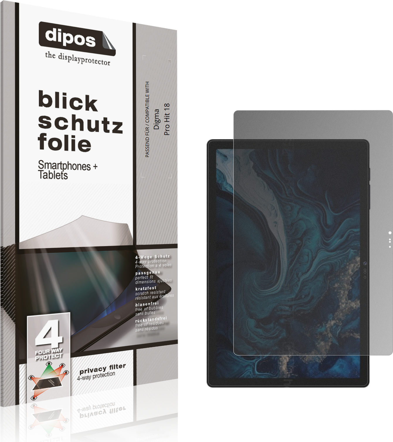 Dipos Screen Protector For Digma Pro Hit 18 Privacy Filter
