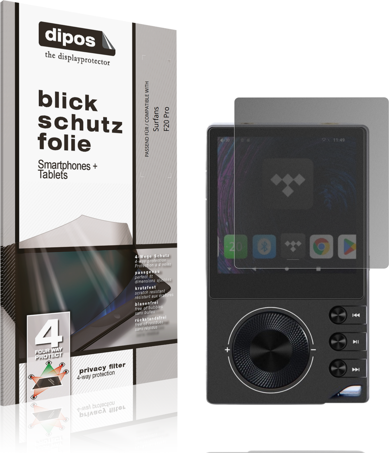 Dipos Screen Protector For Surfans F20 Pro Privacy Filter