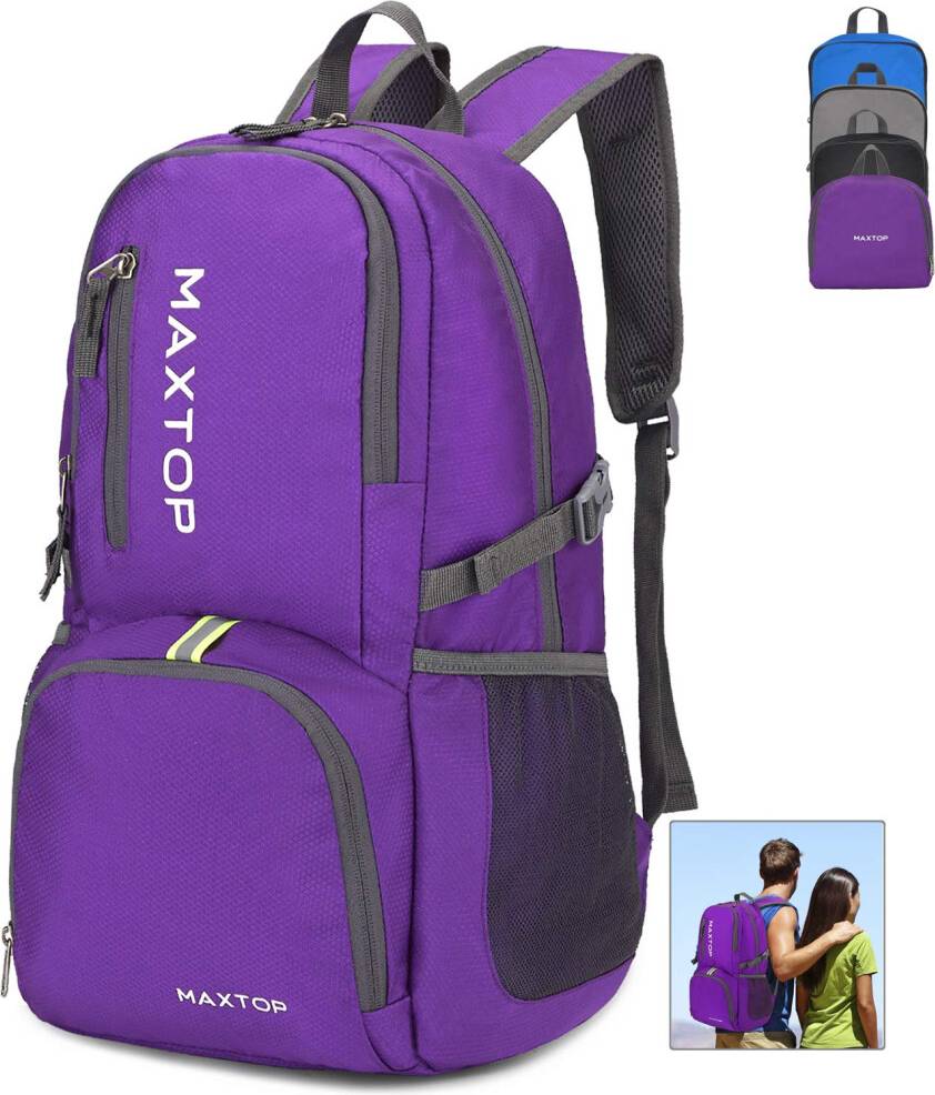 Maxtop Ultra Lightweight Packable Backpack With Wet Pocket Foldable Rucksack Water Resistent - Water Resistent