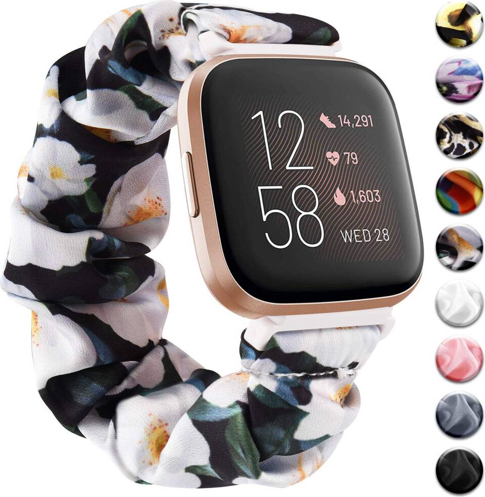 Adjustable Elastic Scrunchie Fitbit Versa 2 Strap