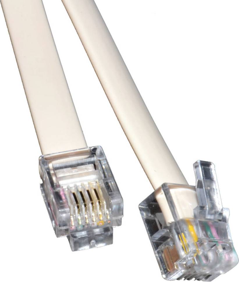 Kenable ADSL Broadband Modem Cable RJ11 to RJ11 Phone Socket White 10m