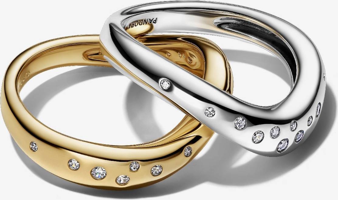 Pandora Organically Shaped Two-Tone Stacking Rings