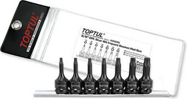 Toptul 7Pcs 3/8 Inch Drive Star Bit Impact Socket Rail Set Socket Bit