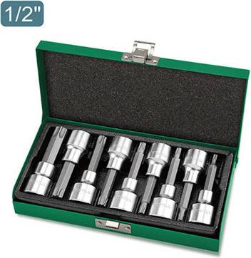 Toptul Long Star Bit Socket Set 1/2 Inch 9 Pc Socket Bit