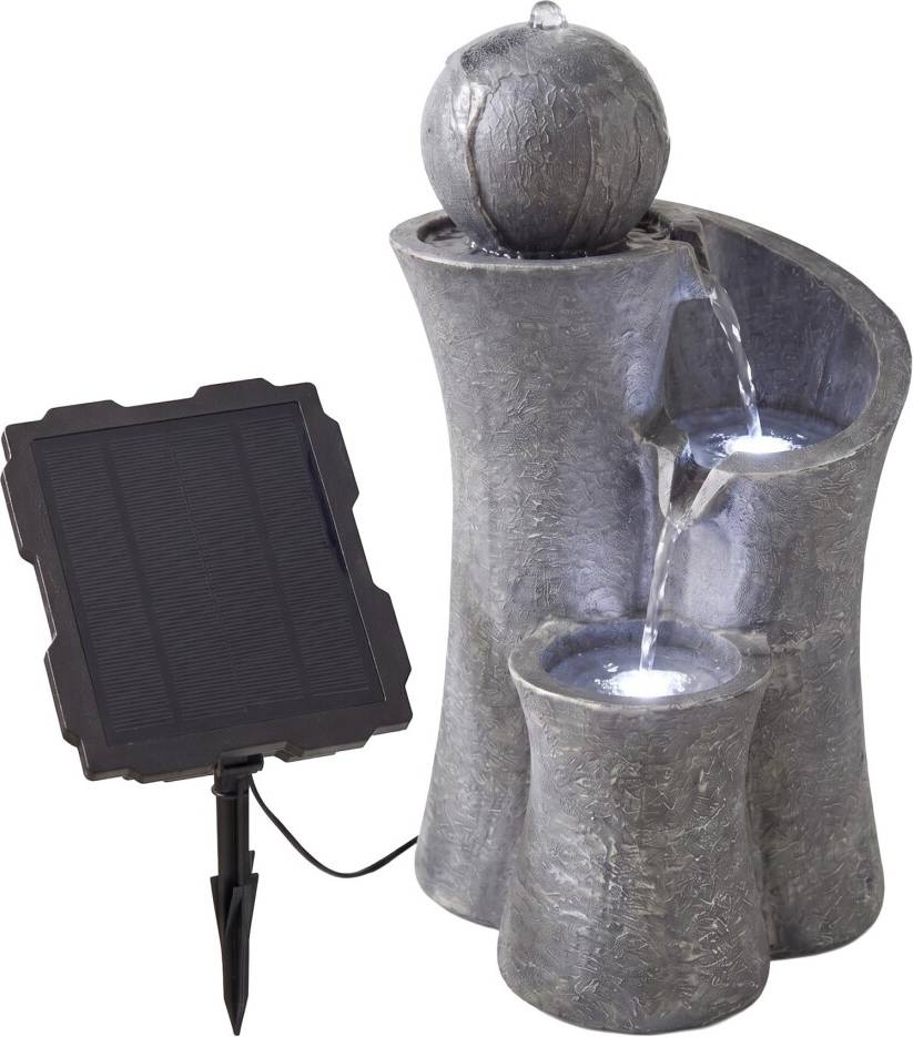 Geezy Solar Powered Water Feature With LED Lights One Size