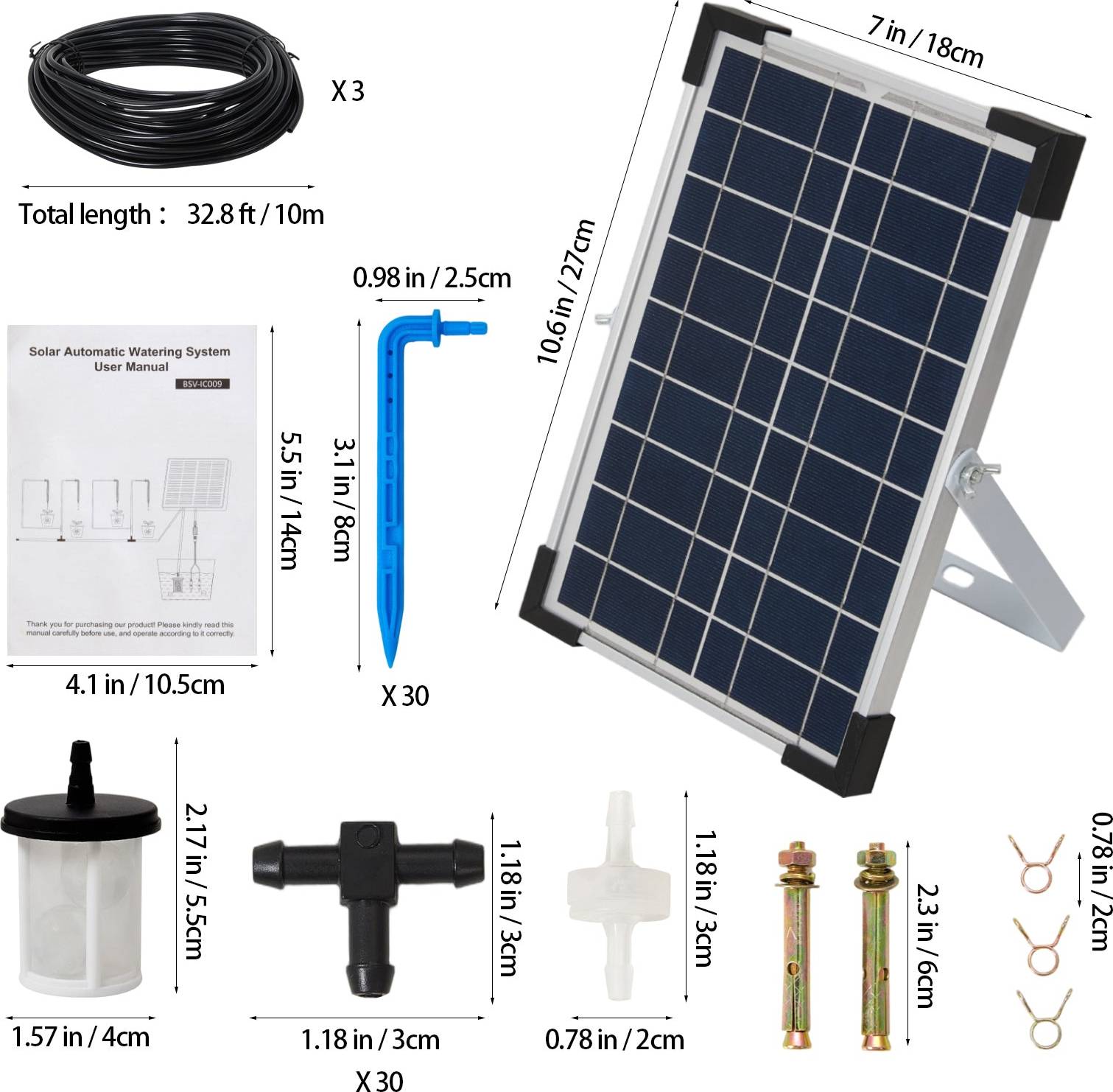 Garden Sanctuary Solar Powered Automatic Watering System Kit