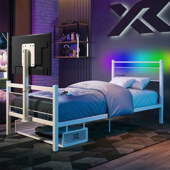 Gaming high sleeper bed X-Rocker Basecamp RGB Single LED Gaming Bed