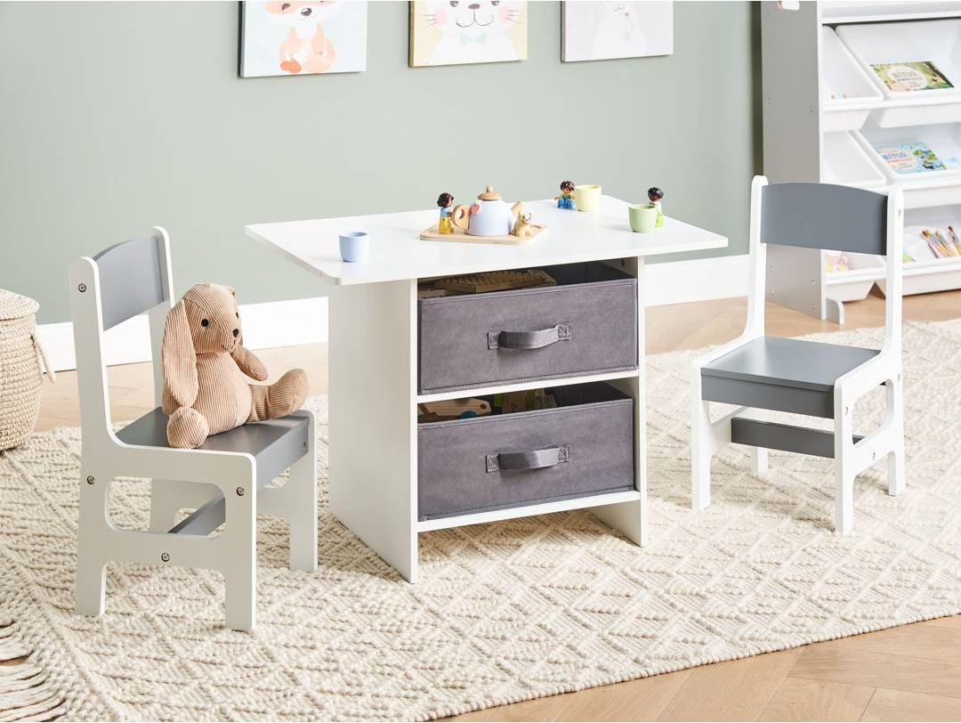 Kids 3 Piece Rectangular Chair Set White