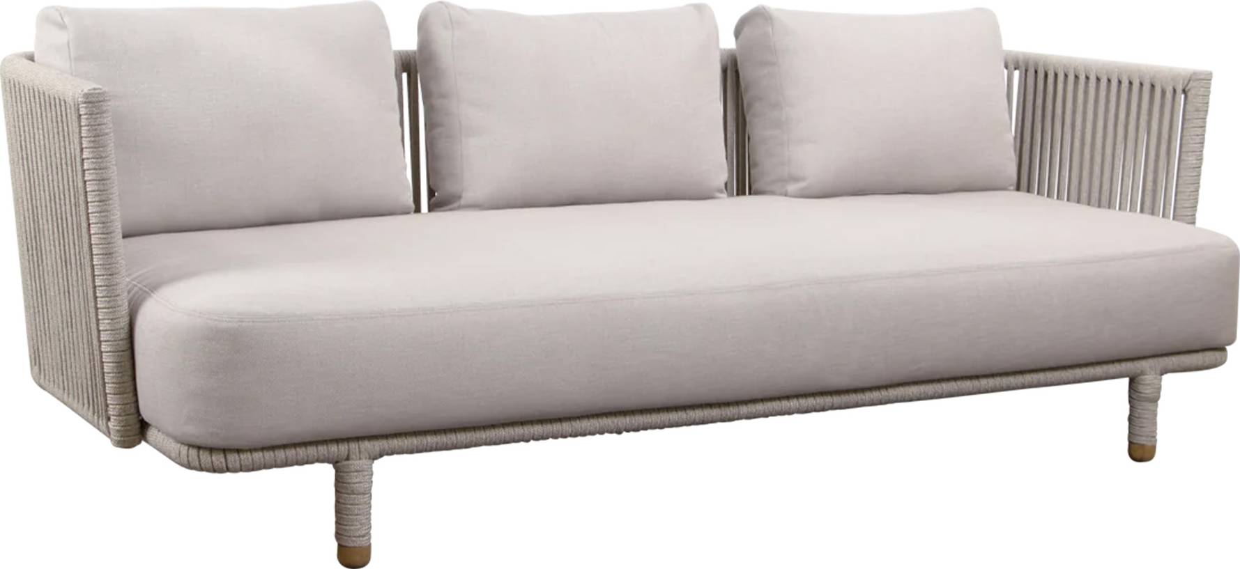 Cane-Line Moments 3-Pers Sofa Inkl Sand Soft Rope