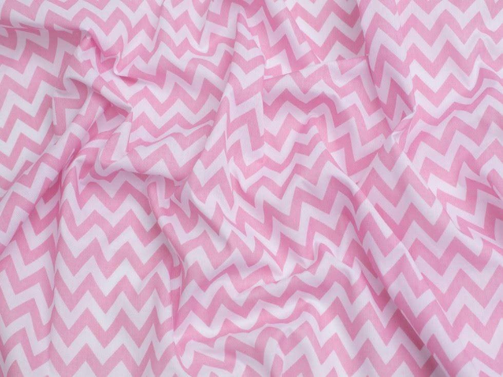 Minerva Core Range Printed Polycotton Fabric Light Metervara Blå, Rosa