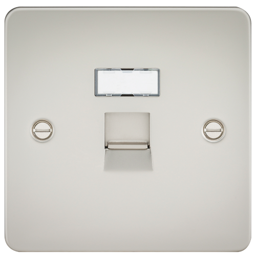 Knightsbridge Flat Plate RJ45 Network Outlet Pearl