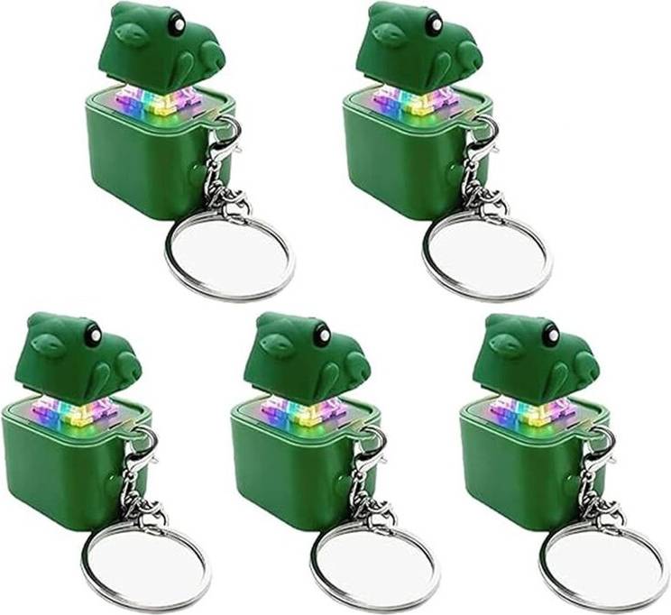 5 Pack Frog Croaking Fidget Toy Keychain