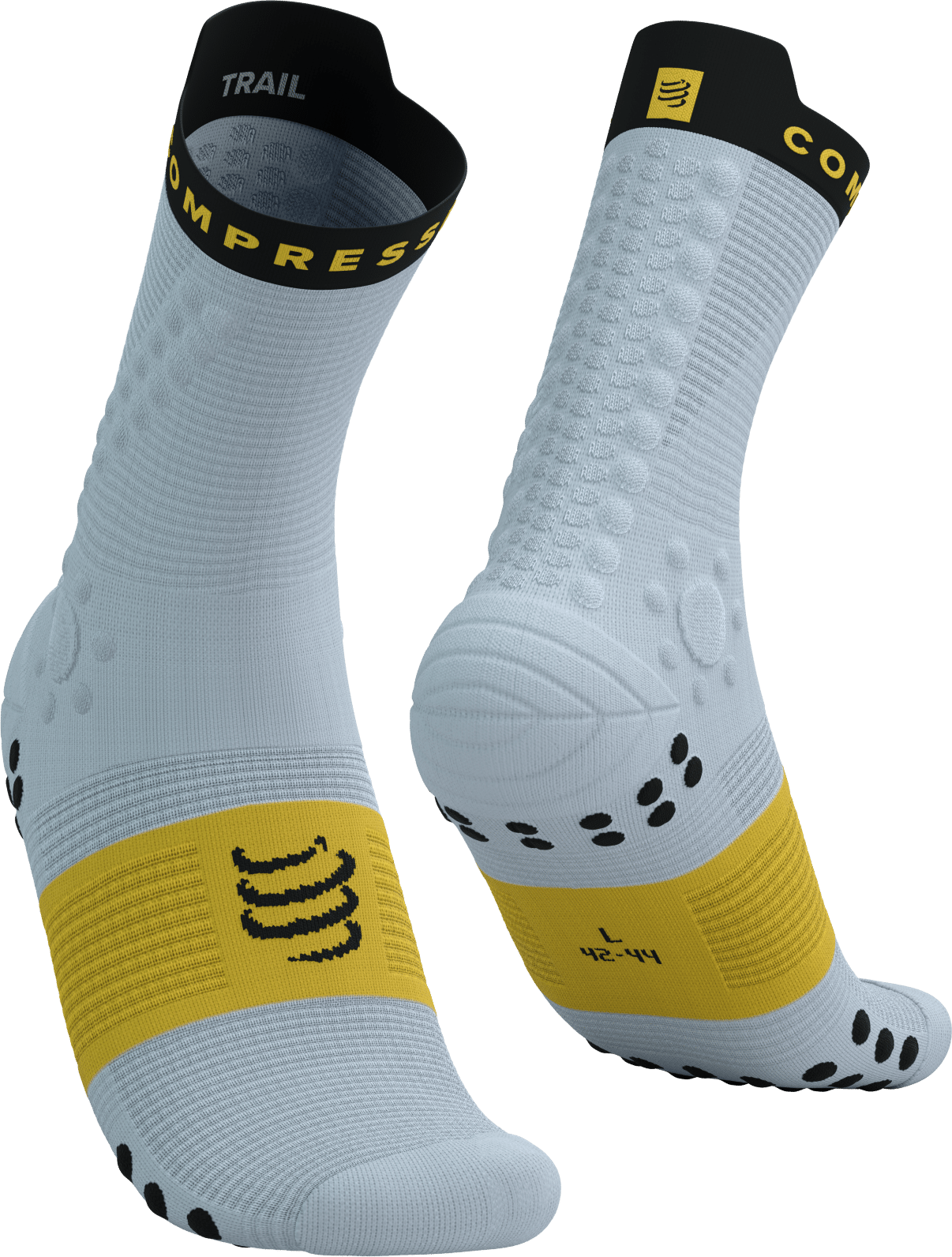 Compressport Pro Racing Socks V4.0 Trail Socks - Grey Yellow