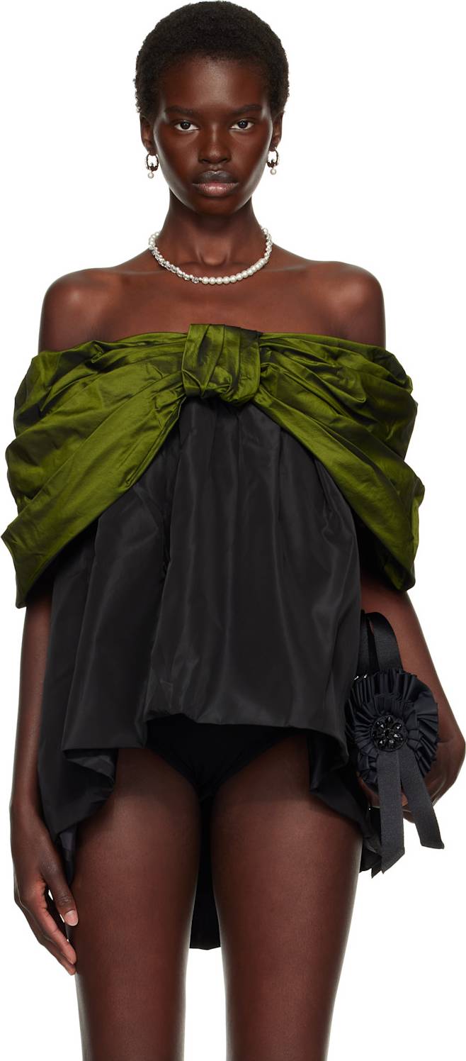 Simone Rocha Top Drapeado - Negro