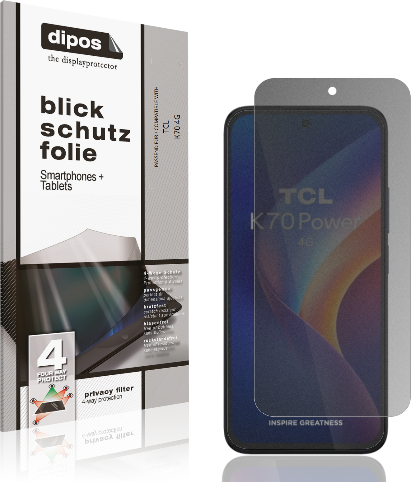 Dipos Screen Protector For Tcl K70 4G Privacy Filter