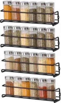 B&Q 4Pcs Spice Rack Kitchen Wall Storage Organiser