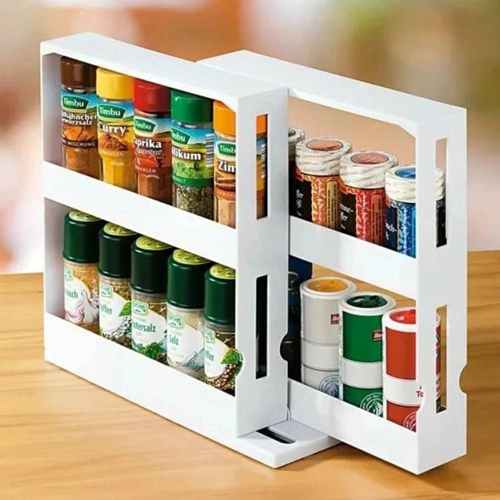 Eonlion 2 Tier Kitchen Slide Out Spice Rack