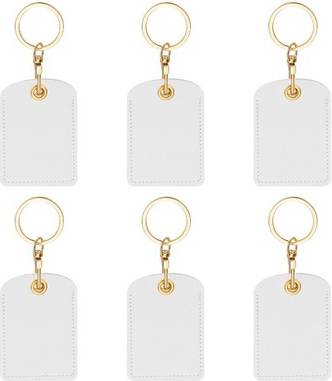 Sublimation Uxcell Leather Keychain Sublimation Blanks Rectangular White