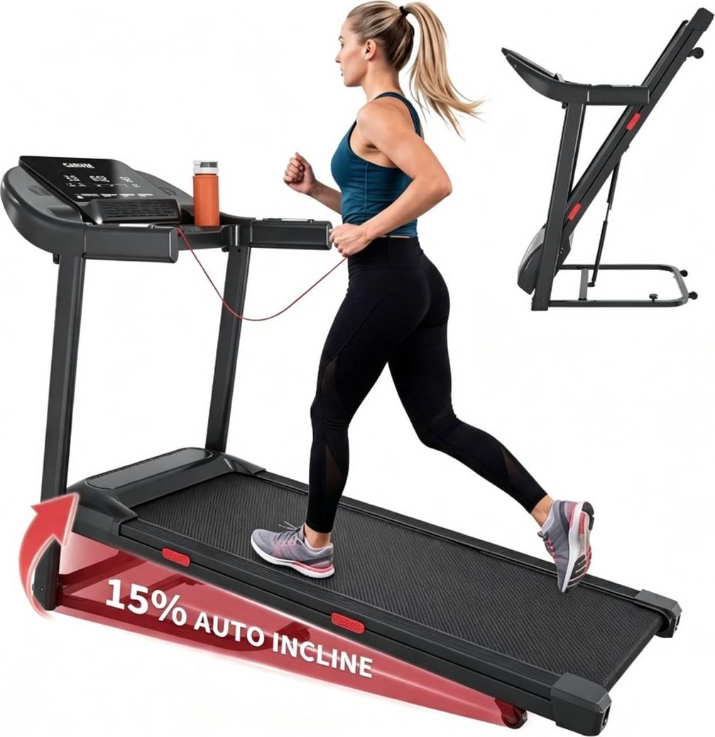 Treadmill with incline Aoile Foldable Treadmill 15 Percent Auto Incline Machine