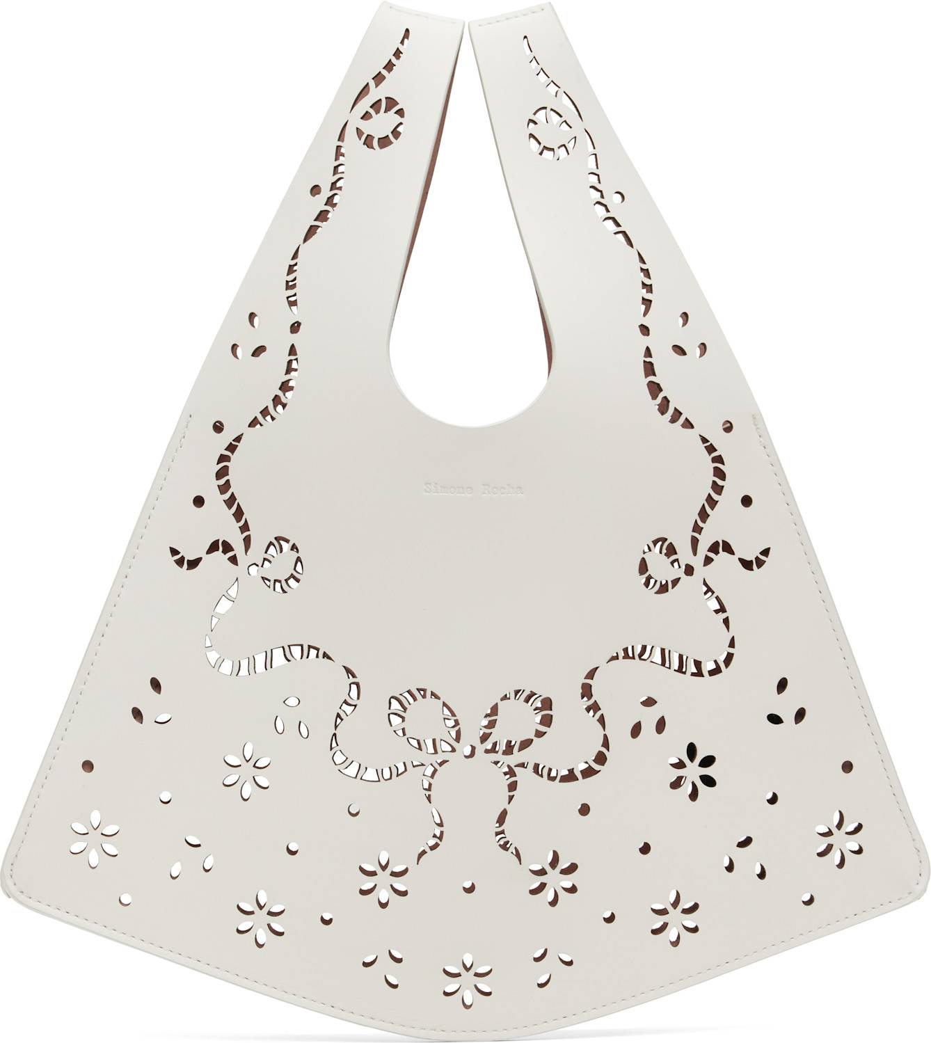 Simone Rocha Mini Lasercut Shopper Bag - Beige