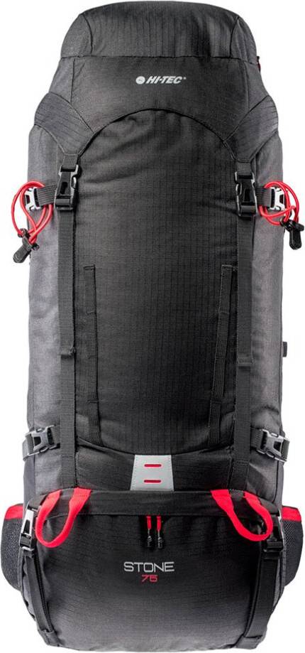 Hi-Tec Stone Logo Backpack - Black/High Risk Red