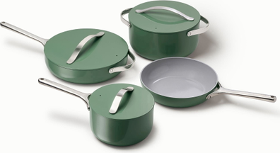 Non stick cookware sets Caraway Ceramic Non-Stick Cookware Set - Green Cookware Set