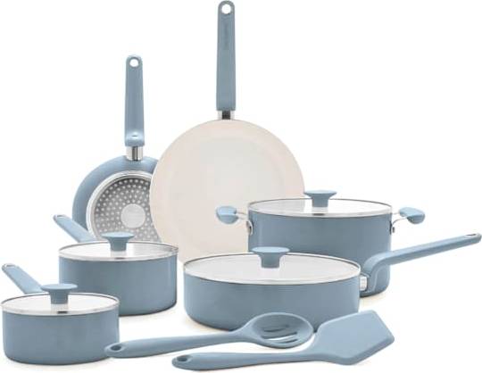 GreenPan Rio Advanced 12 Piece Dutch Blue Ceramic Cookware Set Cookware Set 12 Parts