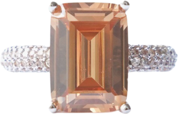 Mega Rectangle Ring Beige/Silver