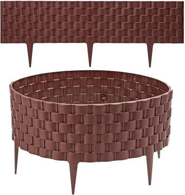 B&Q 2Pcs Brown Rattan Style Lawn Edging Border One Size