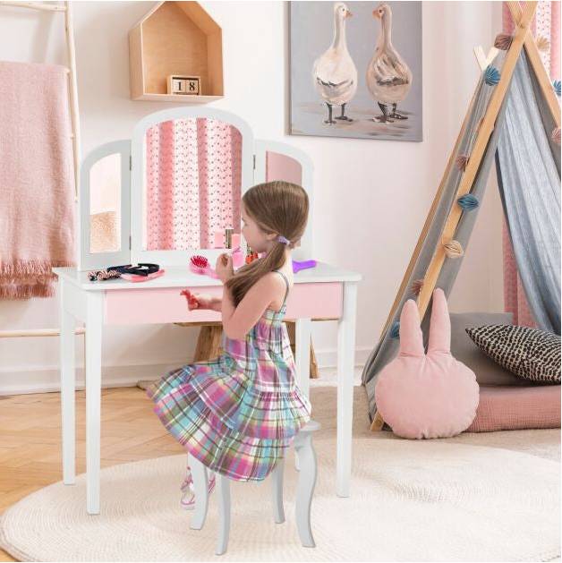 Make up set Kids Vanity Table Stool Set