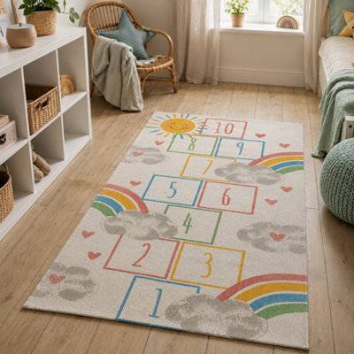 B&Q Baby Rainbow Hopscotch Rug