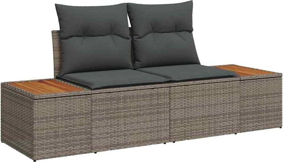 vidaXL Gartensofa Set 7 Stk Grau Poly Rattan Lounge-Set