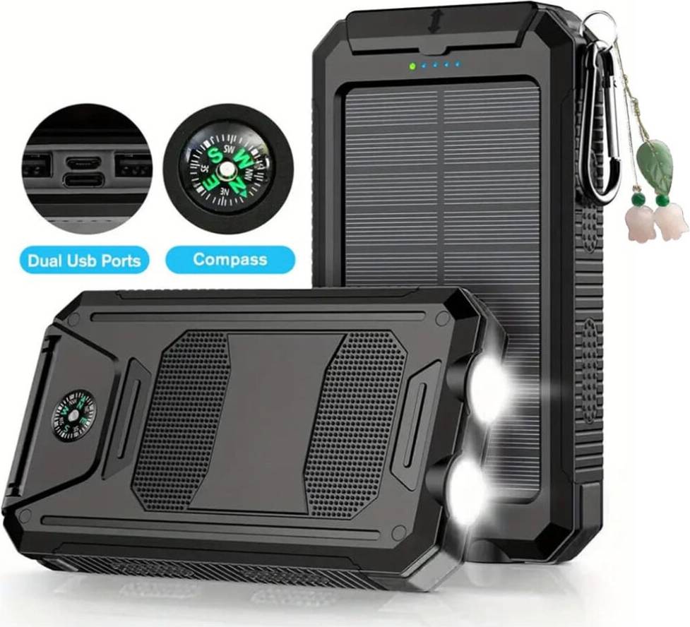 Power bank 50000mah Solar Power Bank 50000mAh Dual USB LED Flashlight