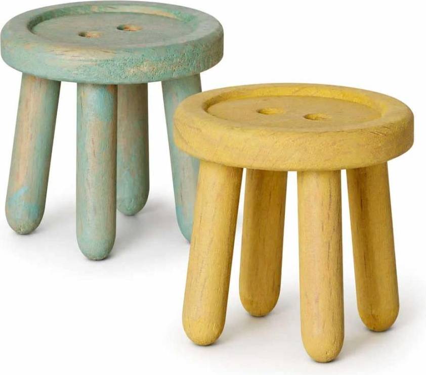 Stool Set Mouse Mint Light Yellow