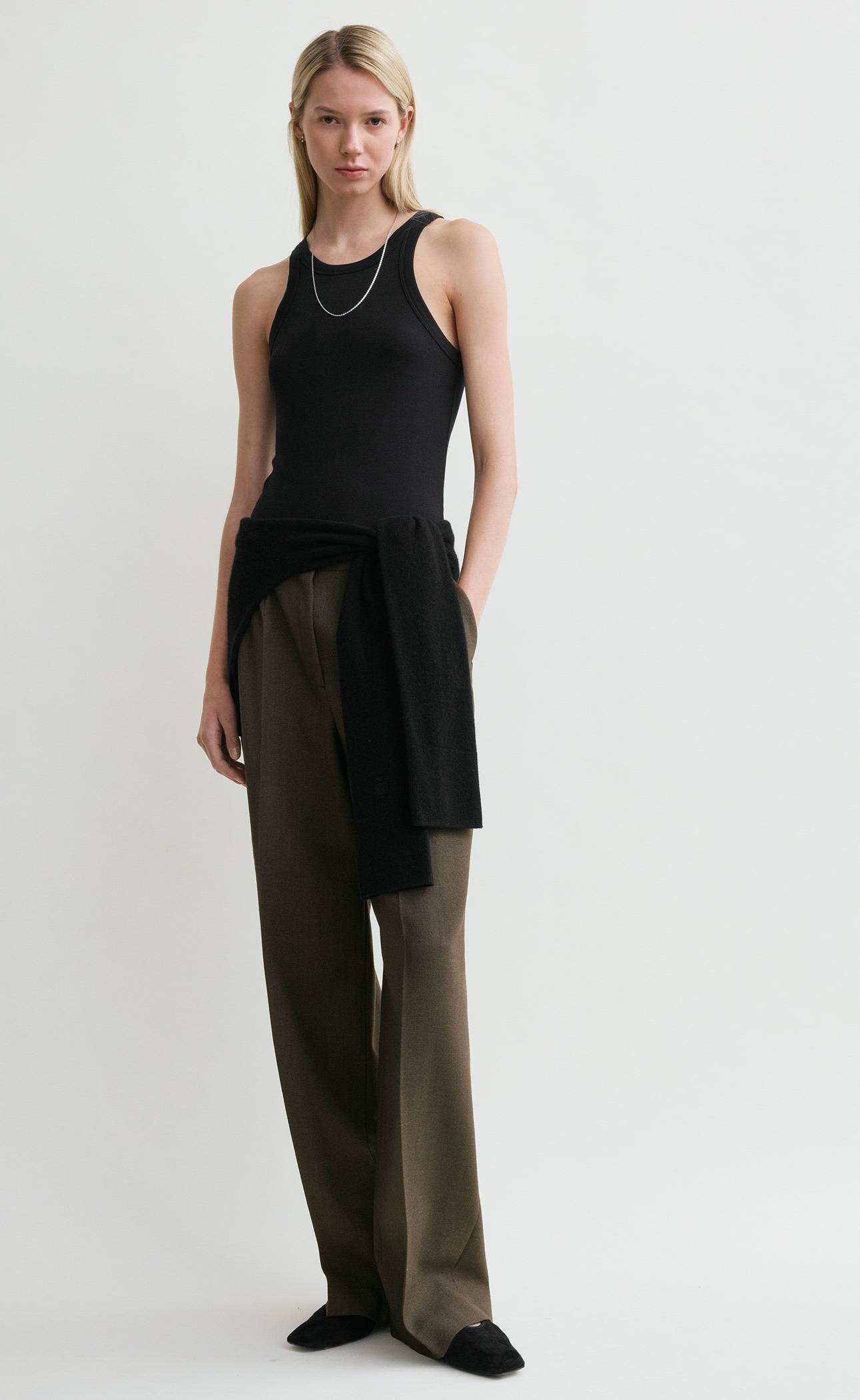 Toteme Curved Rib Tank - Black
