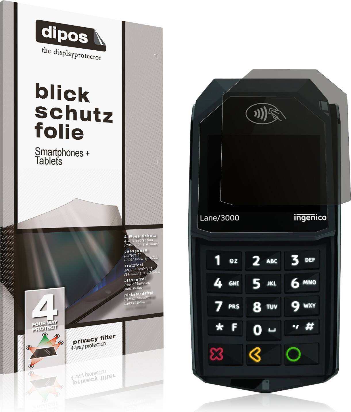Dipos Screen Protector For Ingenico Lane 3000 Privacy Filter