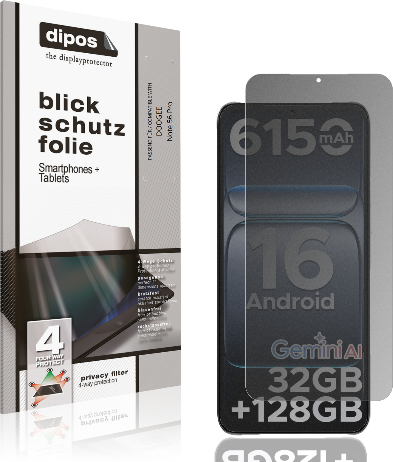 Dipos Screen Protector For Doogee Note 56 Pro Privacy Filter