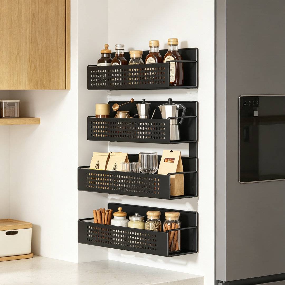 Belfry Kitchen Magnetic No-Drill Spice Rack Set